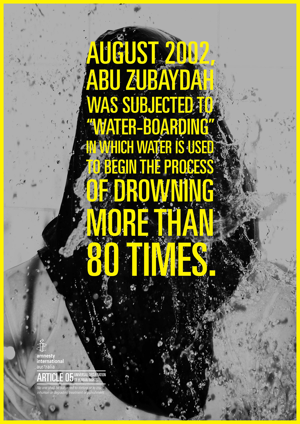 poster amnesty international Guantanamo bay Human rights Water-boarding