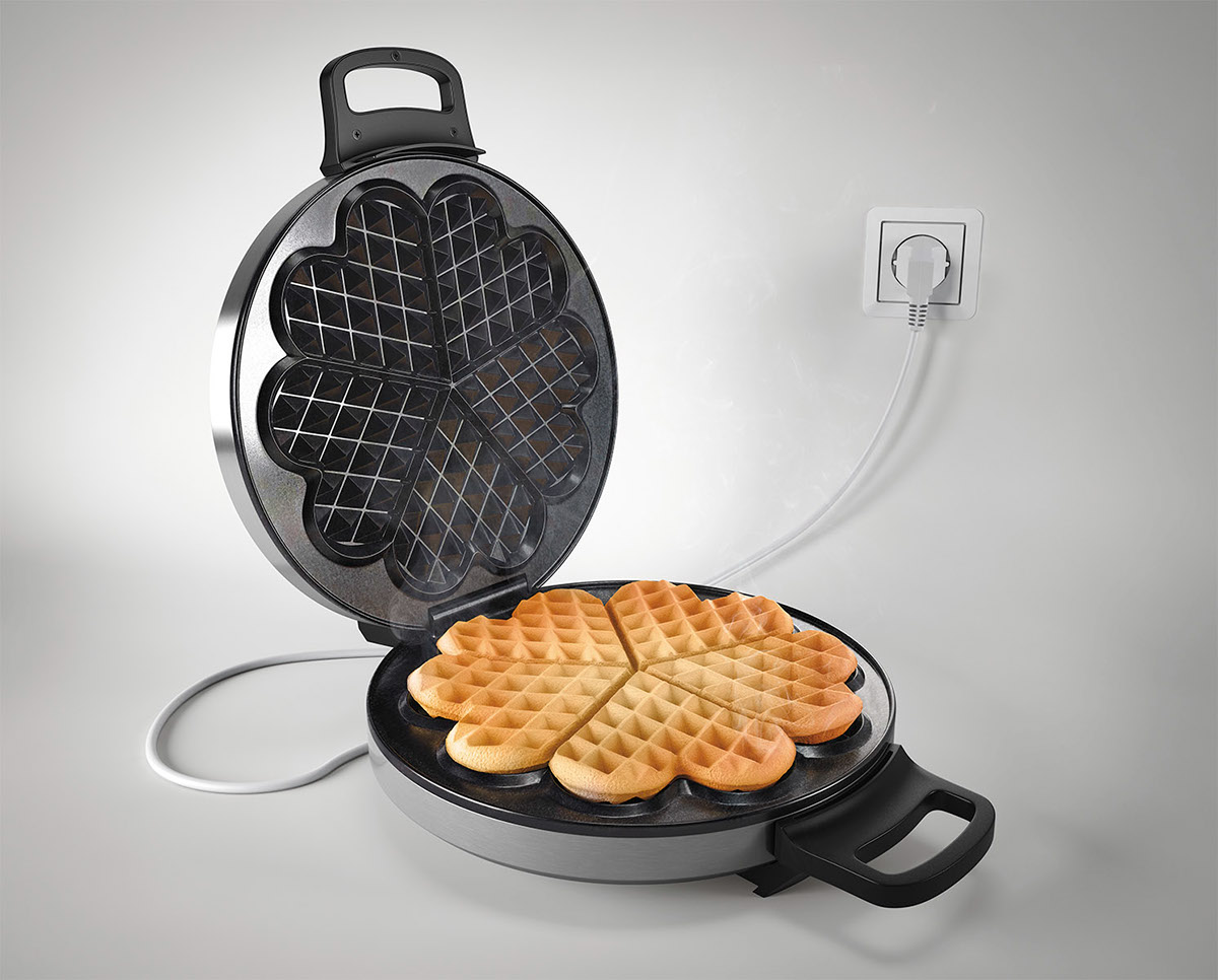 3D illustration 3D Coffee Maker waffle iron design