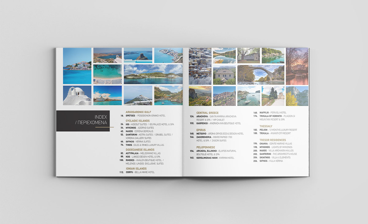 graphic design  editorial book magazine print design  hotels Catalogue Creative Direction 