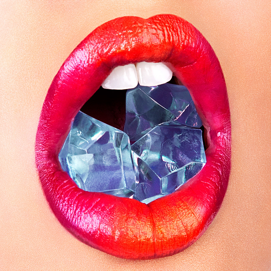 beauty lips makeup creative conceptual digital cosmetics dice letters Love Razorblade crystals rose candy burger Mouth sensual