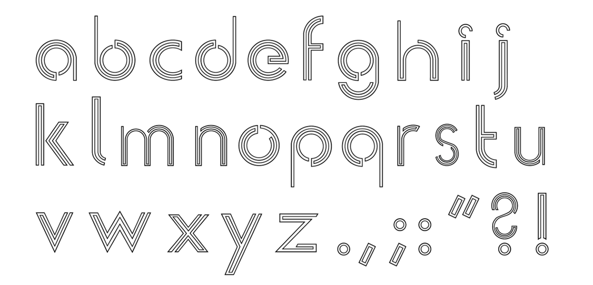 design Typeface type Futura font geometric geometry maze pattern movement line shape