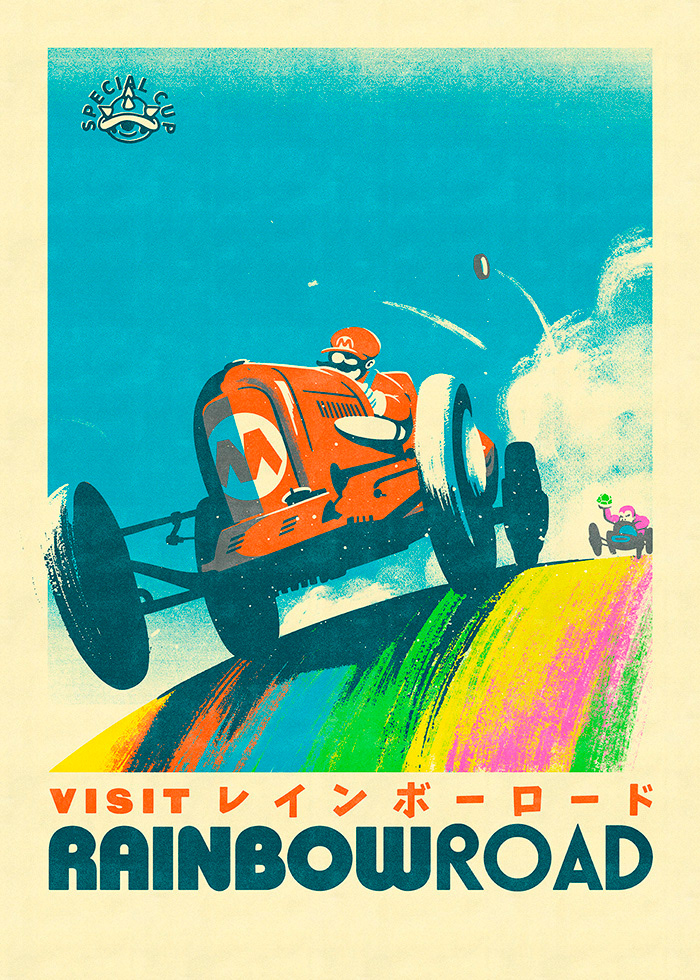 ILLUSTRATION  poster vintage Retro pop culture videogame movie anime Travel Landscape
