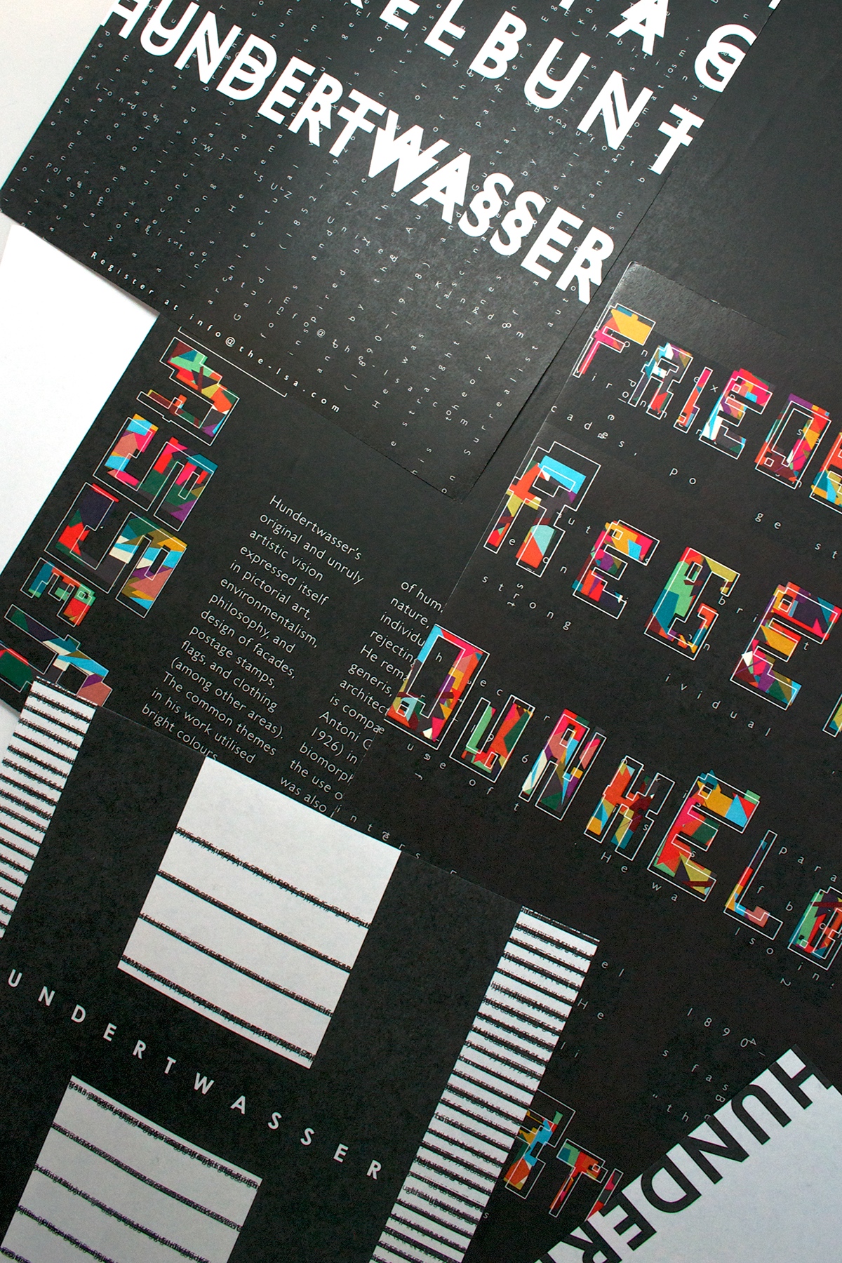 hundertwasser austria architect bitmap Typeface PLNU Point Loma Nazarene colors grid Layout design gallery lighting