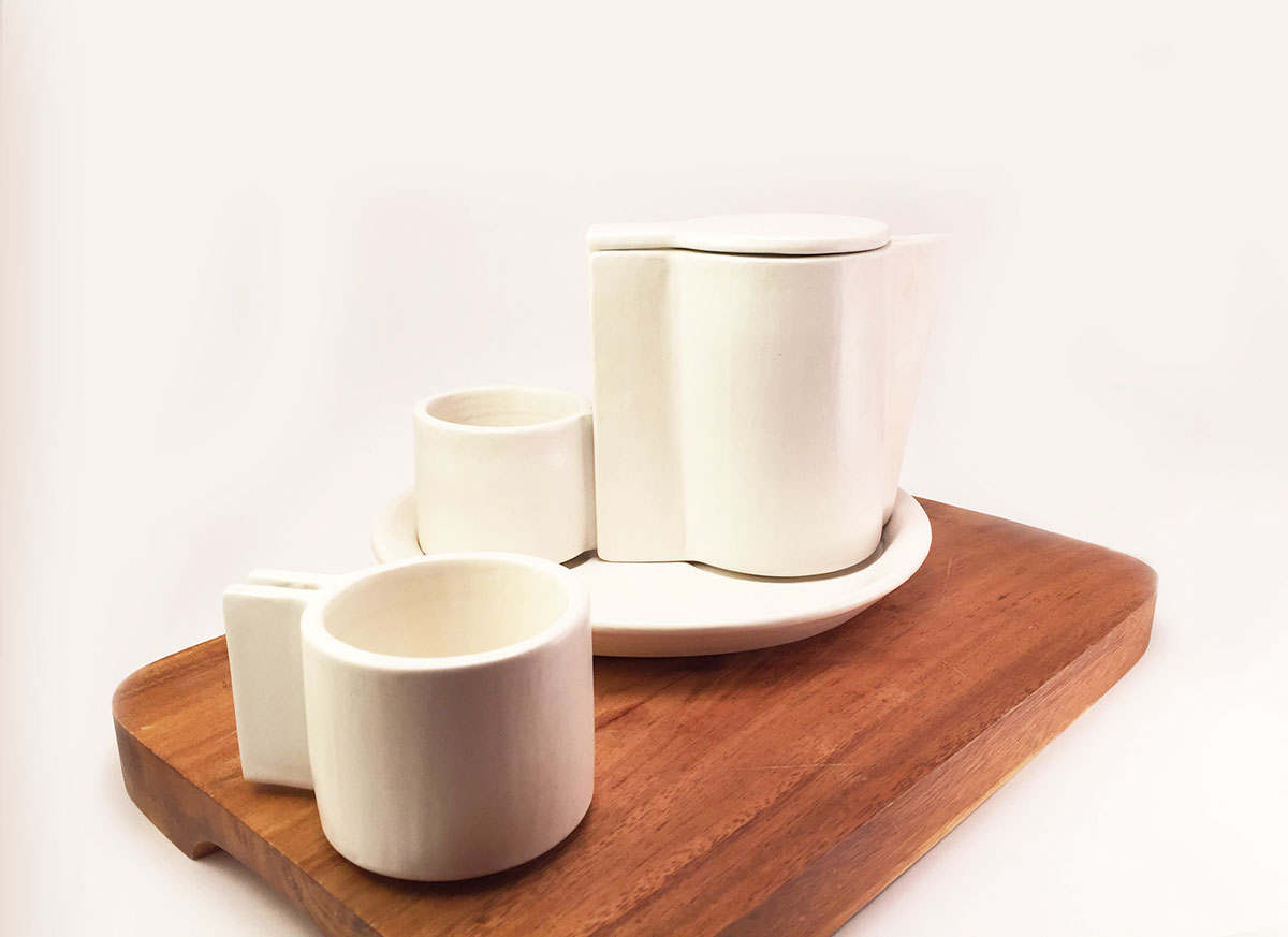 ceramics  Faiança White mate simple teaservice tea design minimalist clean