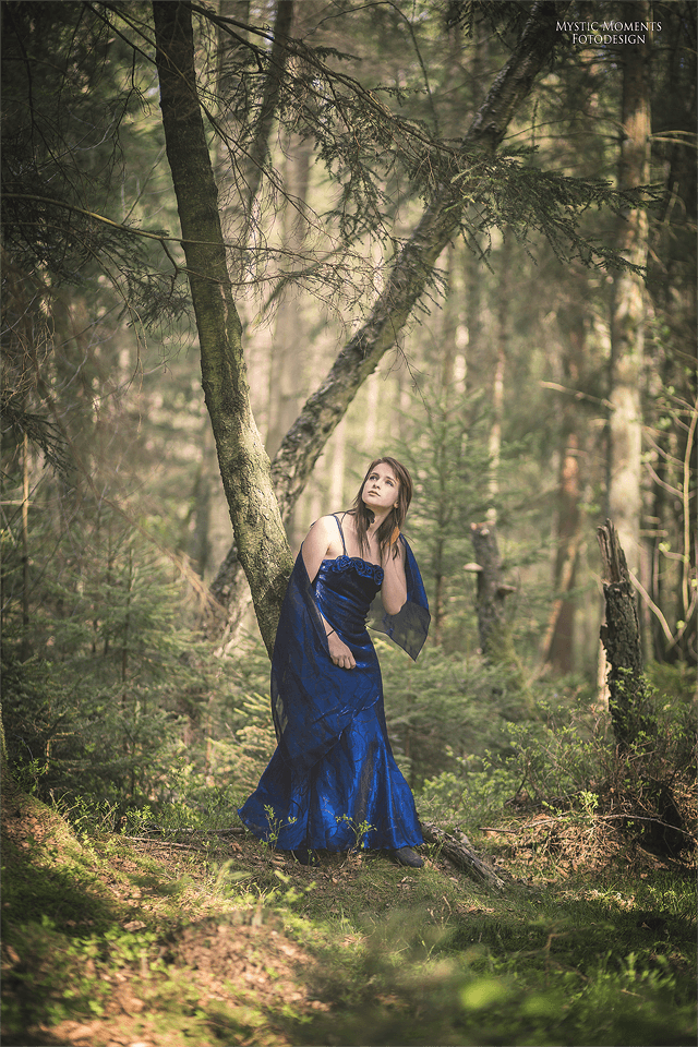 forrest Mystic moments dreams girl red dress Outdoor shooting creative fotodesign