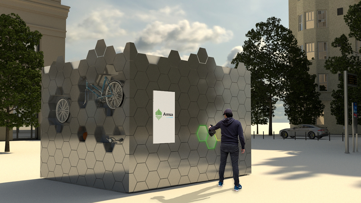 modular hexagon modulo padiglione littering sostenibilidad sostenibile beehive Esagono microarchitecture