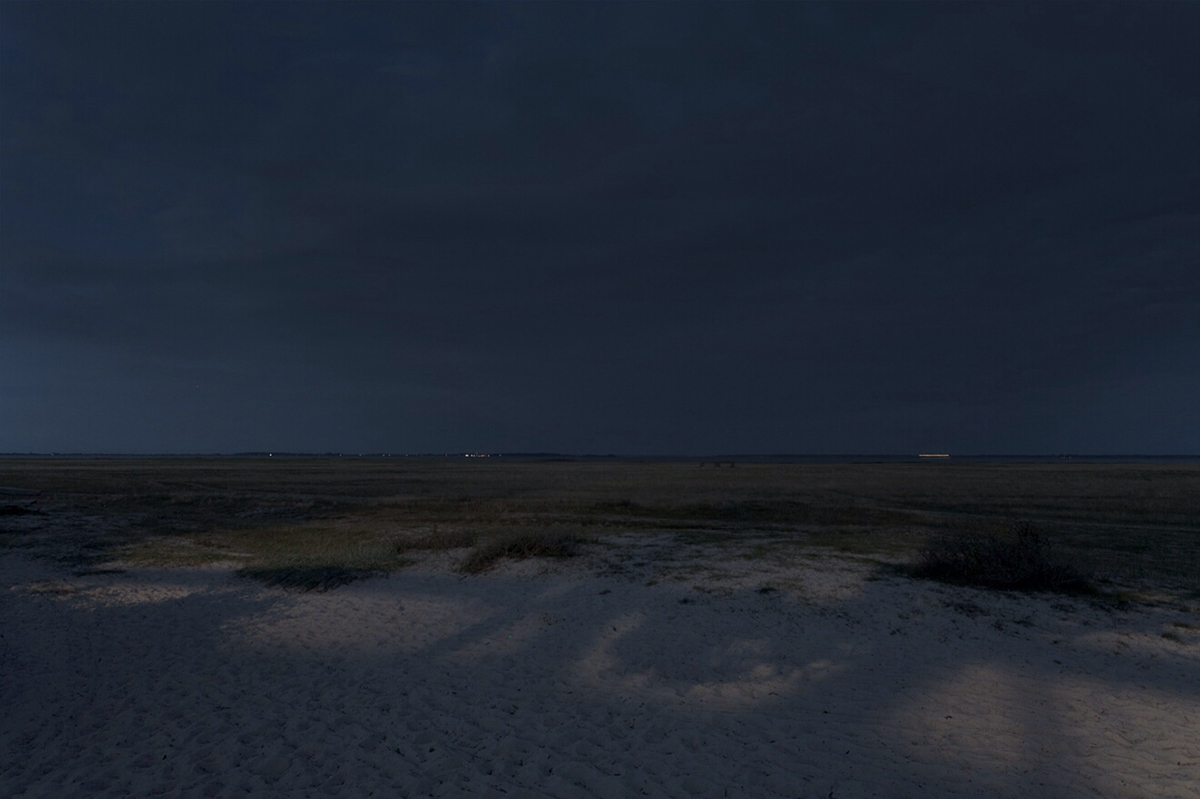 SKY clouds dark night lighthouse moon sea baltic sea waves meadow