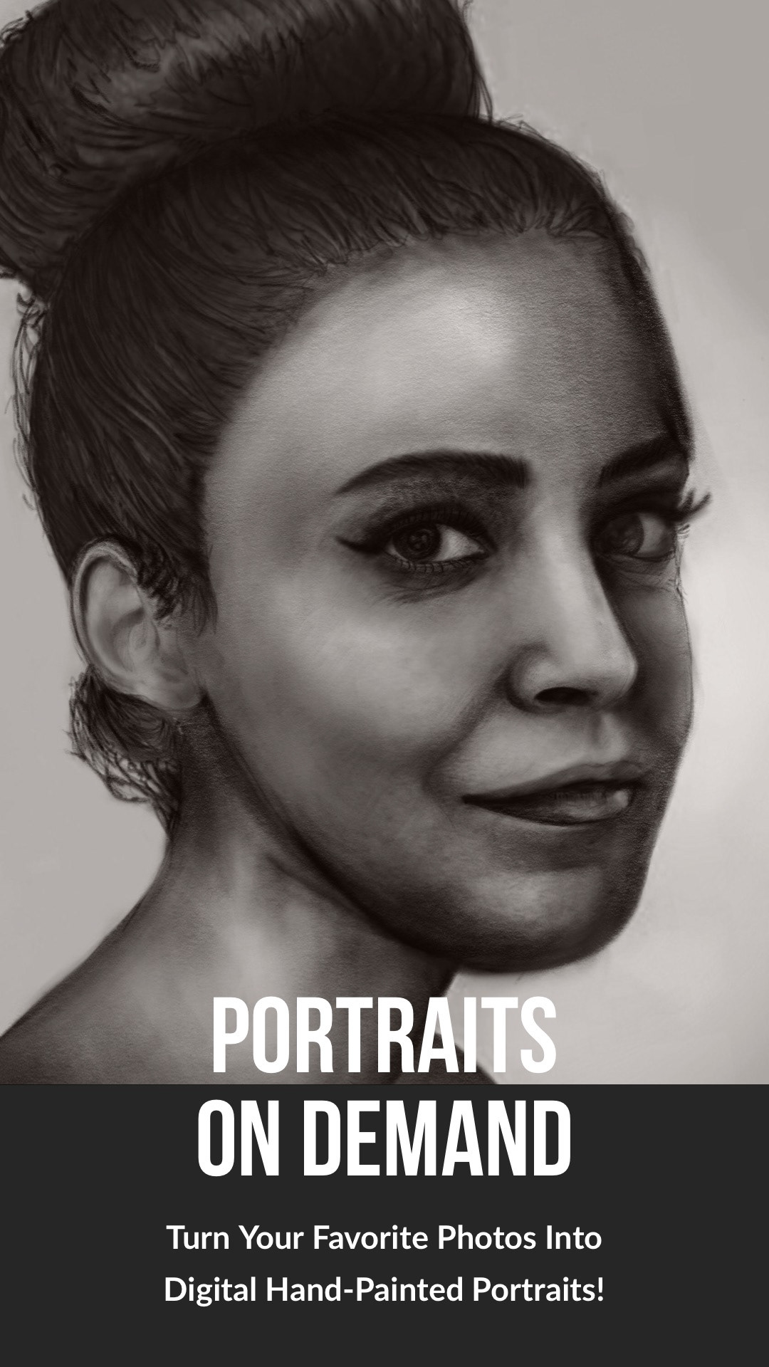 apple pencil charcoal digital Drawing  girl iPad Lady painting   portrait woman