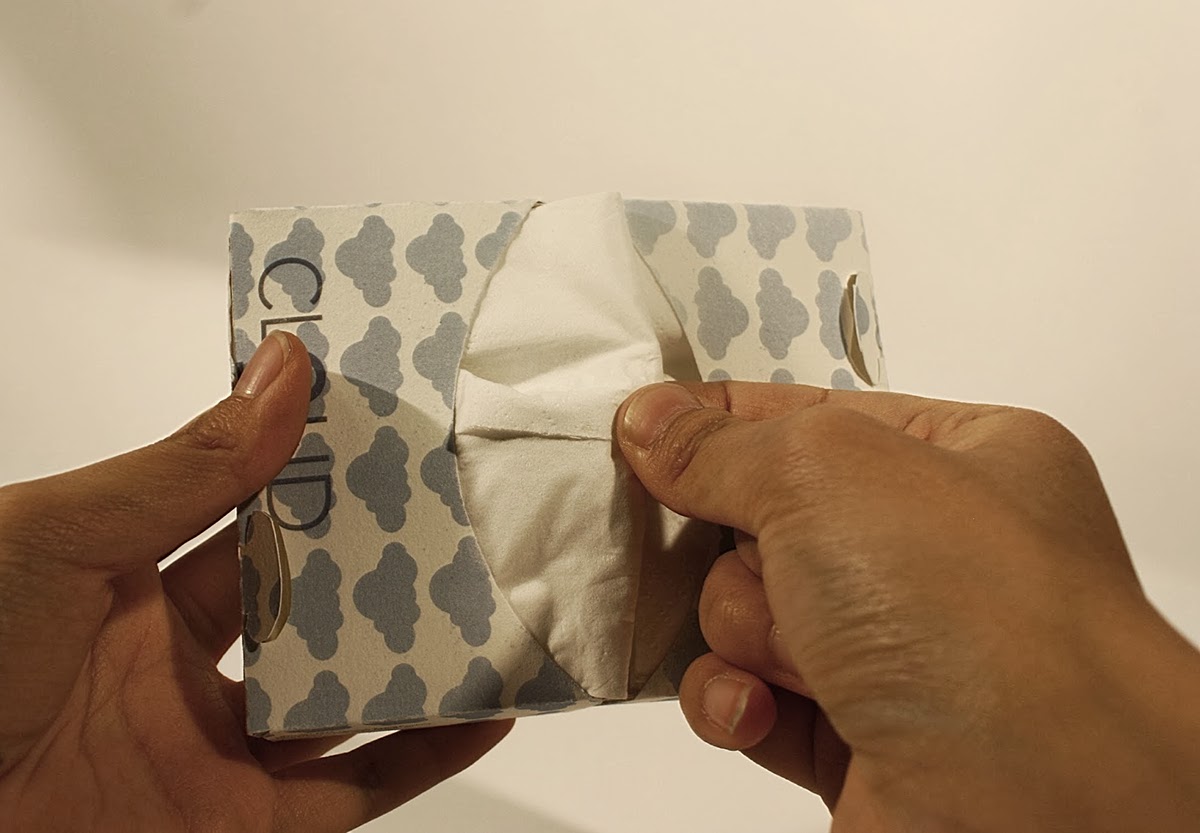 tissue package design  paper Sustainable no glue folds