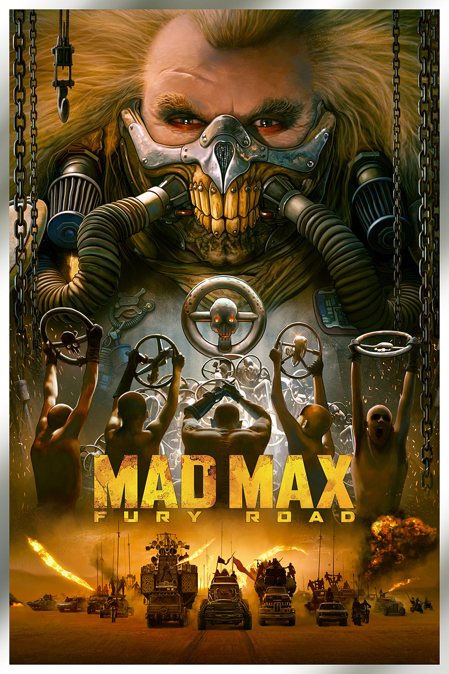 Fury Road ILLUSTRATION  Inmortan Joe Mad Max movie poster postapocalyptic Poster Design print print design  STEAMPUNK