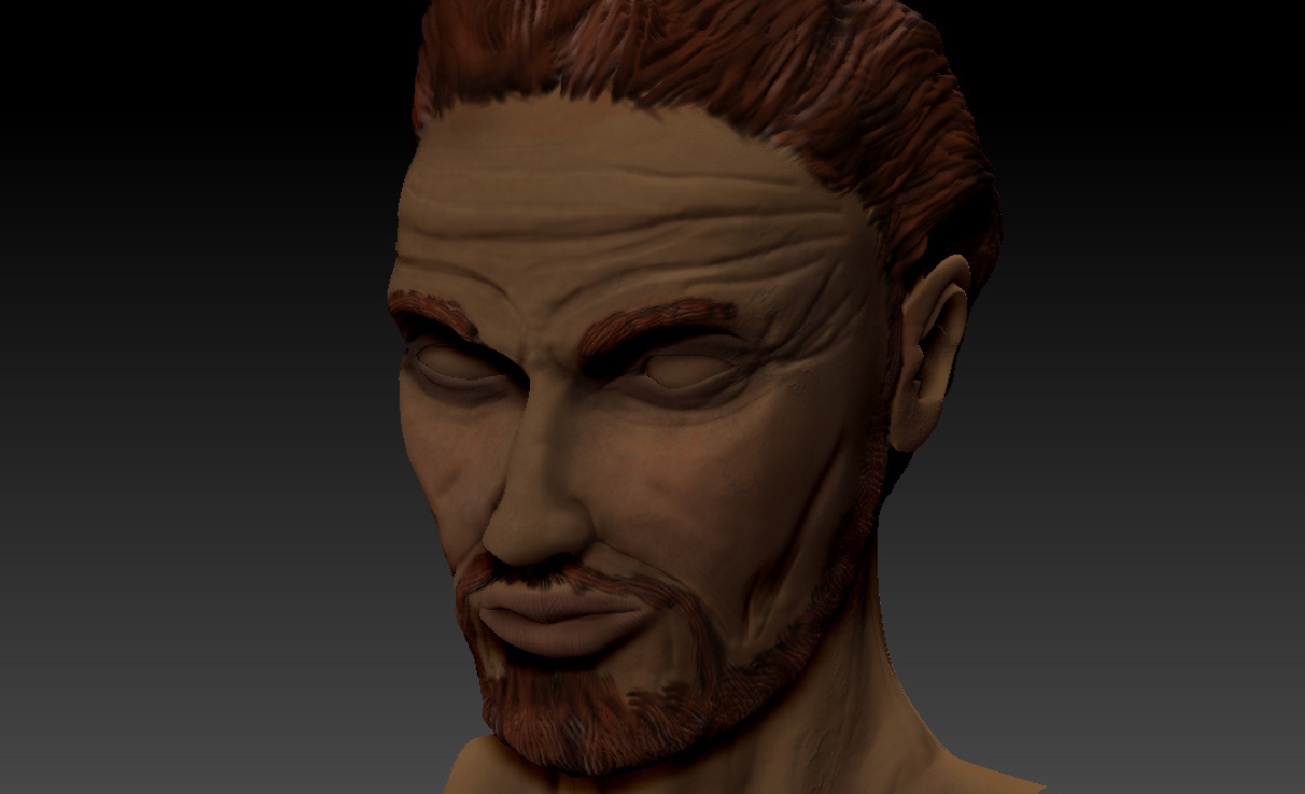 3D 3D man ginger beard