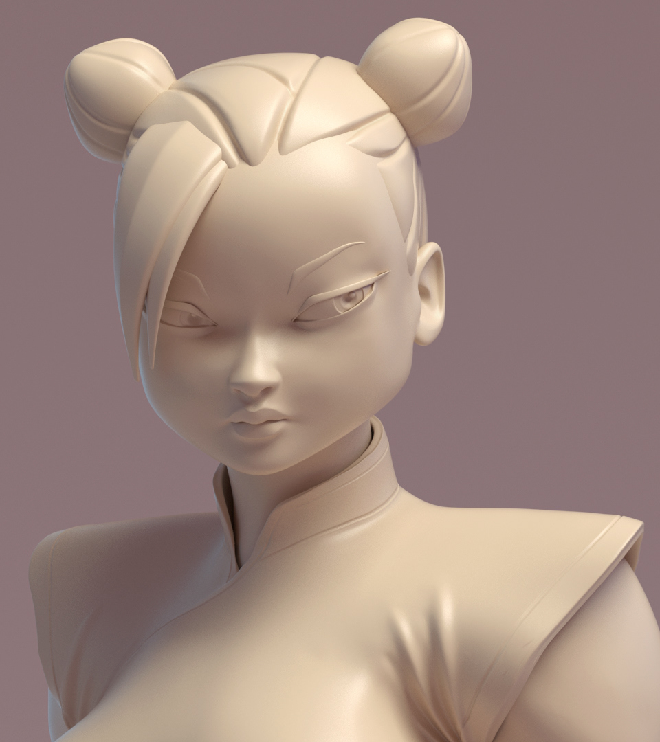 3d art STREET FIGHTER Chun Li 3d artist character art 3D Character digital sculpt 3d sculpt toy design 
