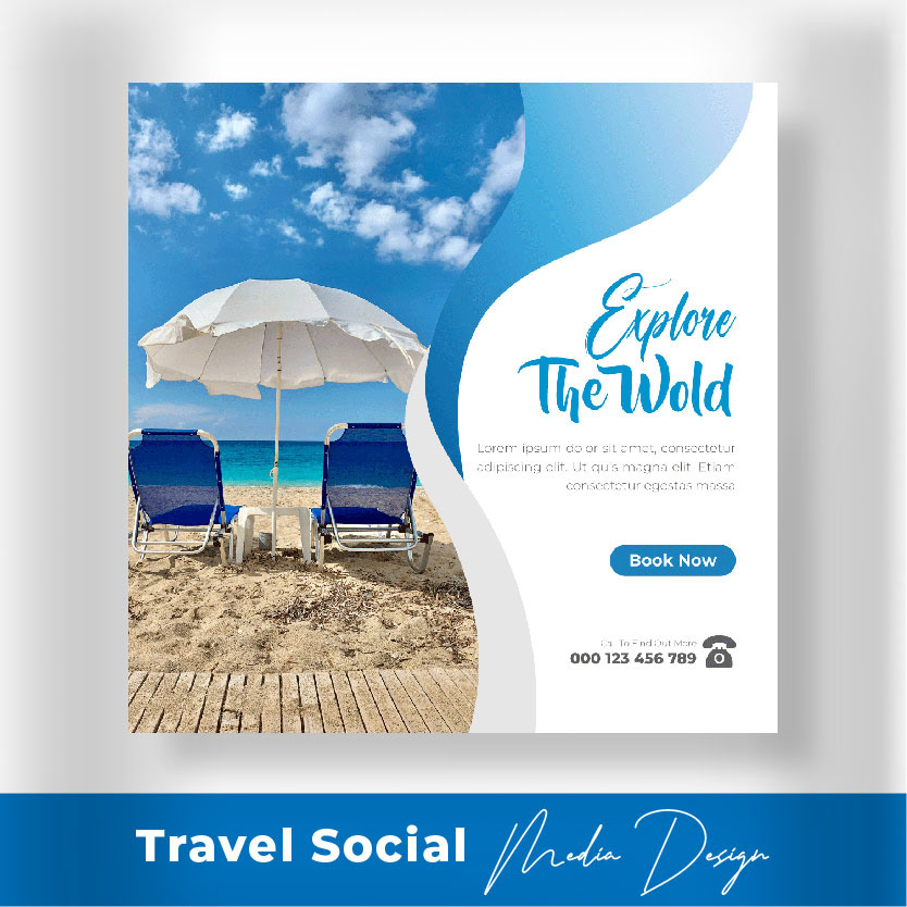 banner facebook post Holiday Instagram Post summer beach template tour Travel TRAVEL SOCIAL MEDIA POST vacation