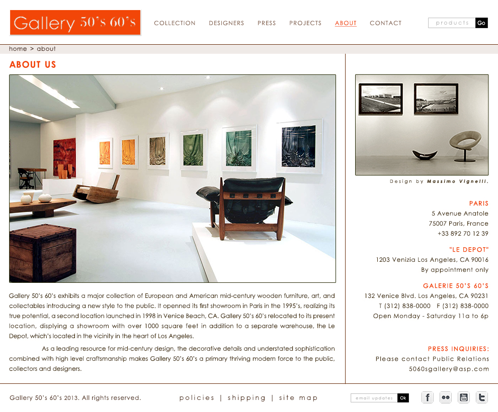 furniture cutting edge Website redesign contemporary Layout landing pages logo clear navigation