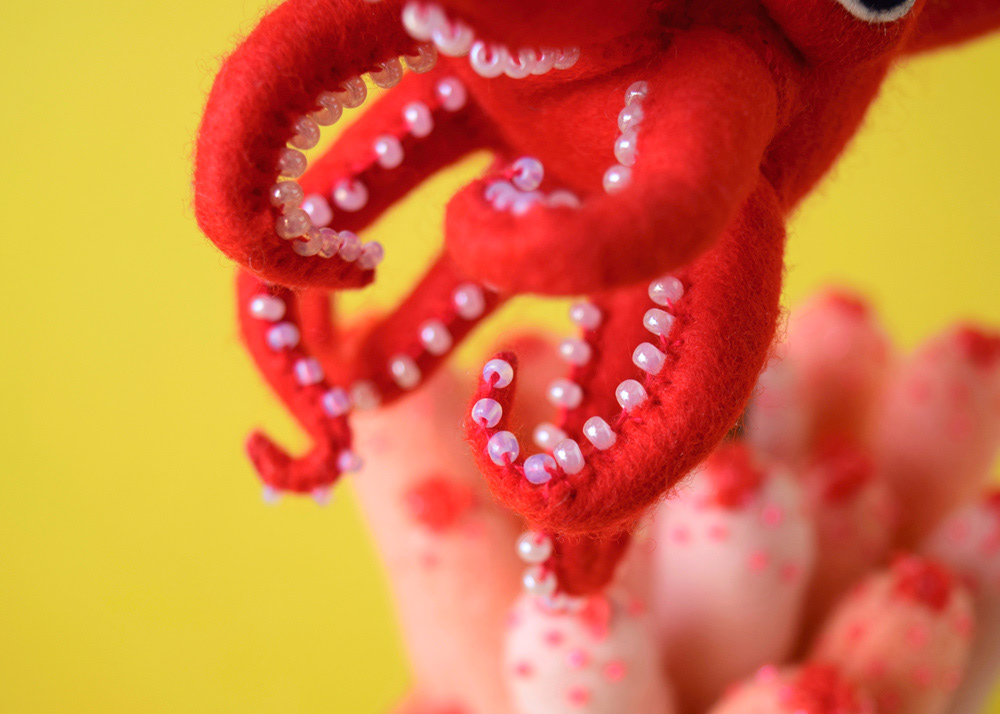 hine mizushima octopus felt art craft soft sculpture handmade starfish Exhibition  水島ひね