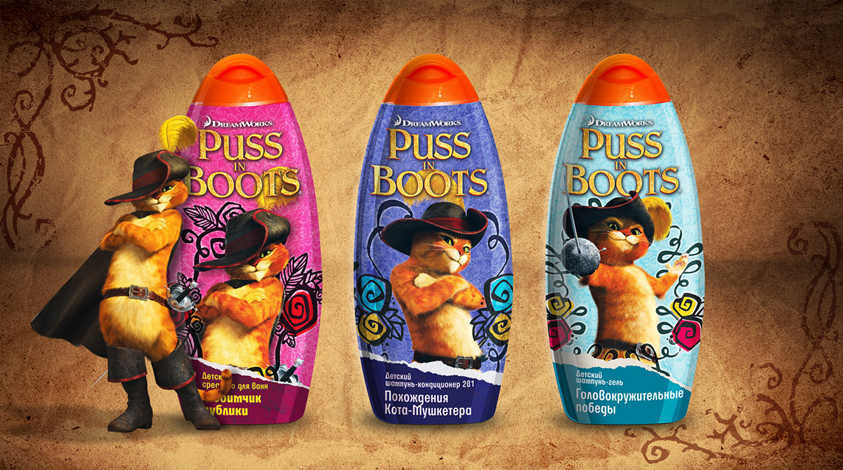 puss in boots shampoo dreamworks package