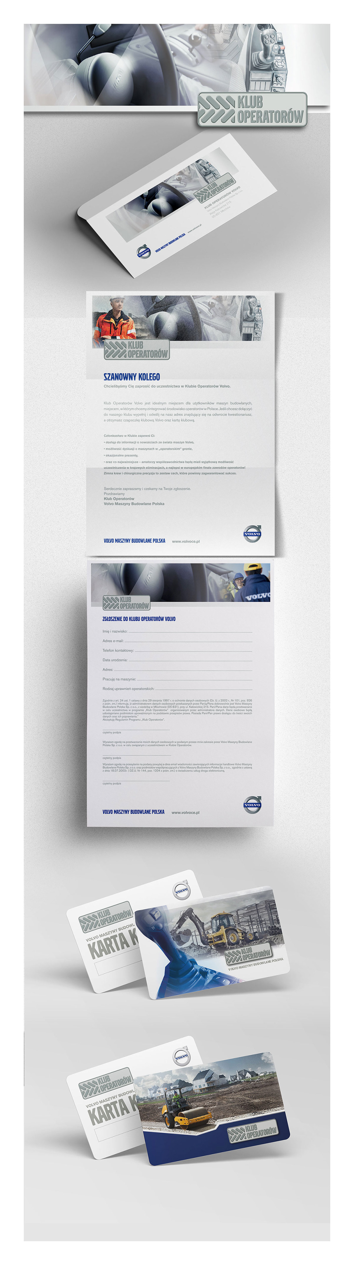 Club Cards club flyer construction machinery Invitation registration to the club Volvo