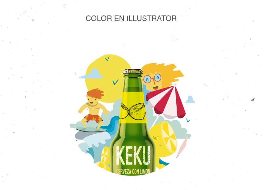 curso online domestika gráfica publicitaria anúncio poster verano colorfull textures grain Character beer cerveza