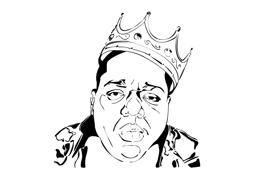 biggie jay-z hip-hop rap missy elliot king crown monochrome portrait Legacy