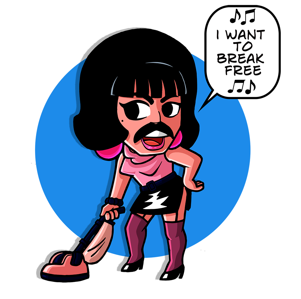 90s brian may cartoon chibi Freddie Mercury john deacon queen rock roger taylor tshirt