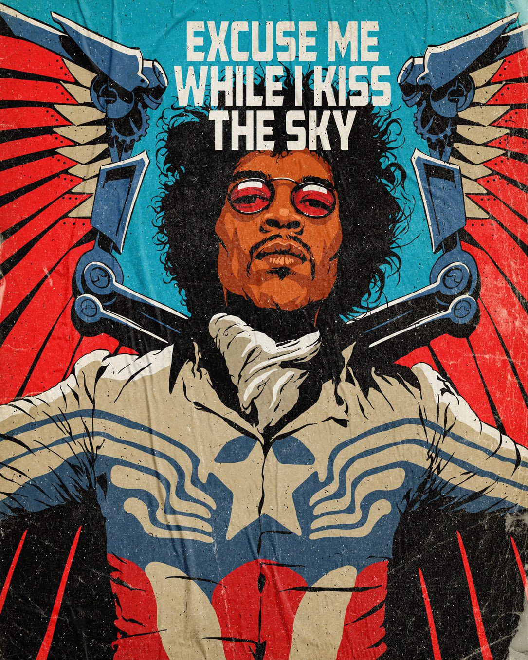 baron bucky captain america comics Jimi Hendrix marvel Pop Art Sam Wilson studios Zemo