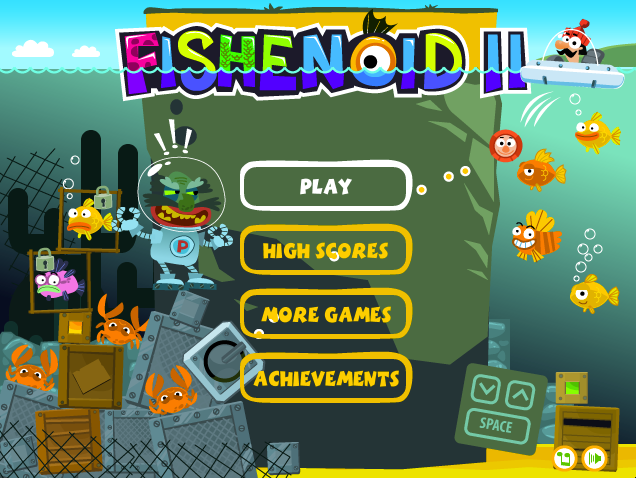 fishenoid Game Art underwater Flash game casual arkanoid game ui UI