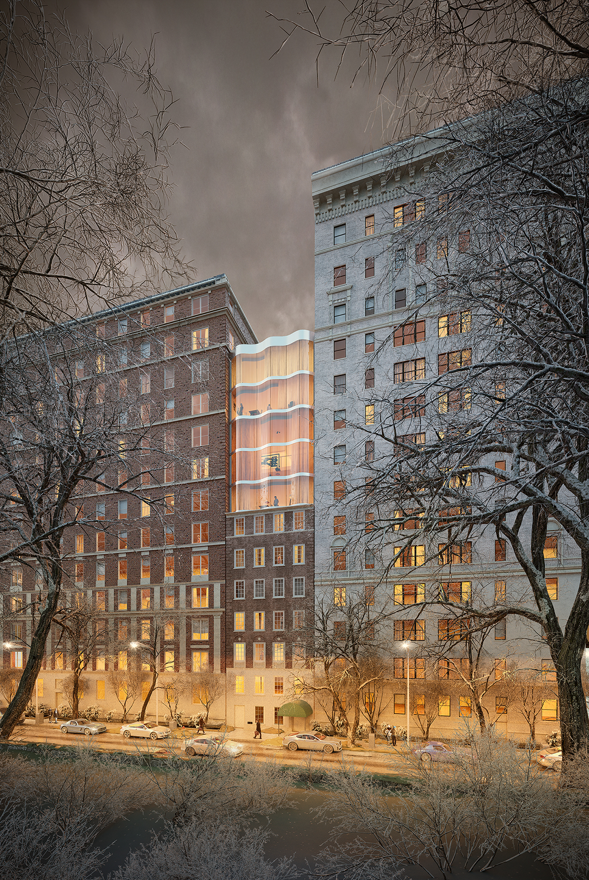 5thave avenue nyc newyorkcity Sunny DUSK night buildings Render 3dmodel rendering visualization