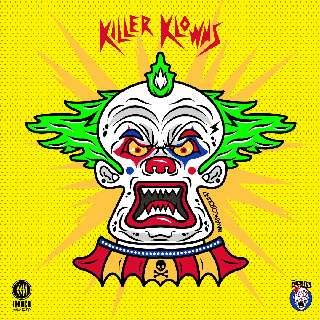 Character design  Digital Art  ilustracion killer klowns stickers vector