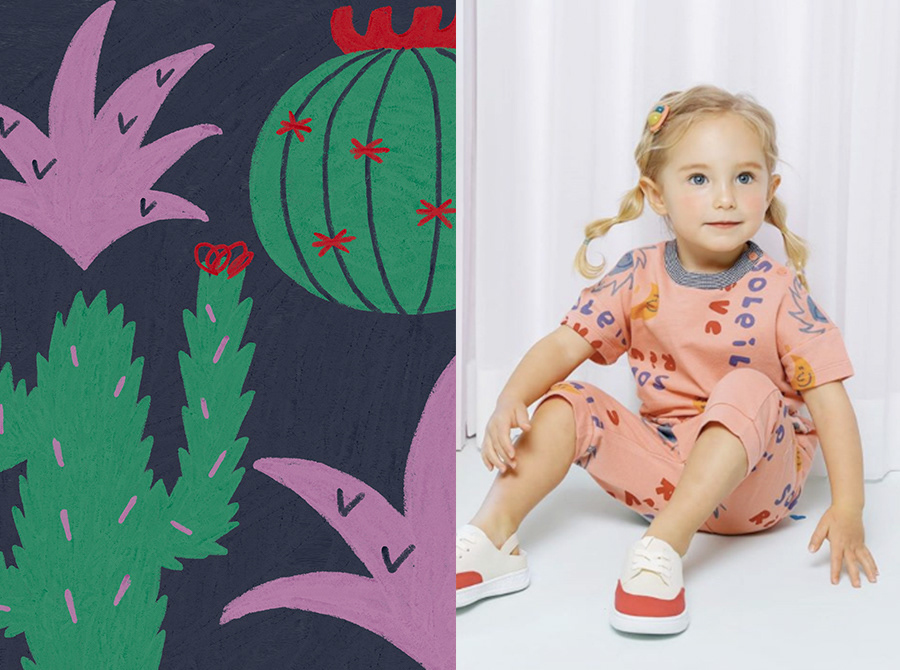 baby Fashion  kids painting   pattern shirts socks textile