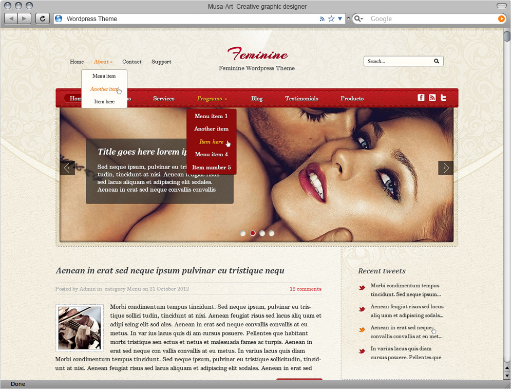 Web  design  wordpress template site