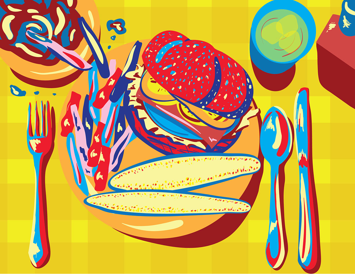 color theory breakfast lunch dinner red yellow blue digital painting CCAD