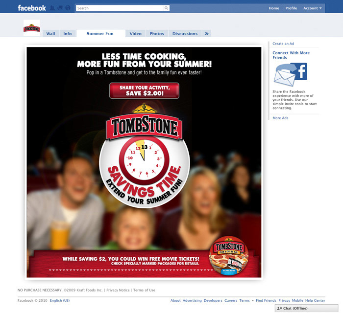 tombstone Pizza social media app