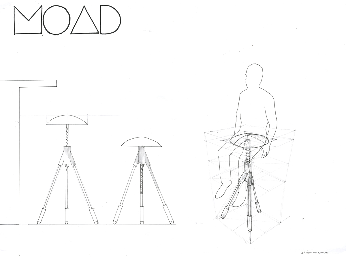 MOAD barstool industrial rebar stool