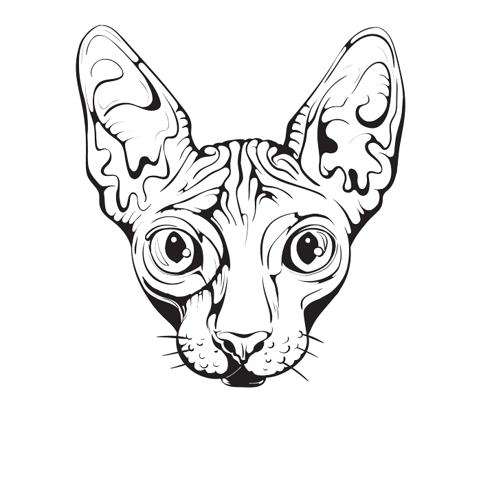 sphynx Cat ink inking punk Monocle cartoon eye vector sphinx gif