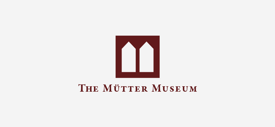 Mutter museum identity Rebrand logo Visitor Tags membership cards posters Lammpost Signs Stationery