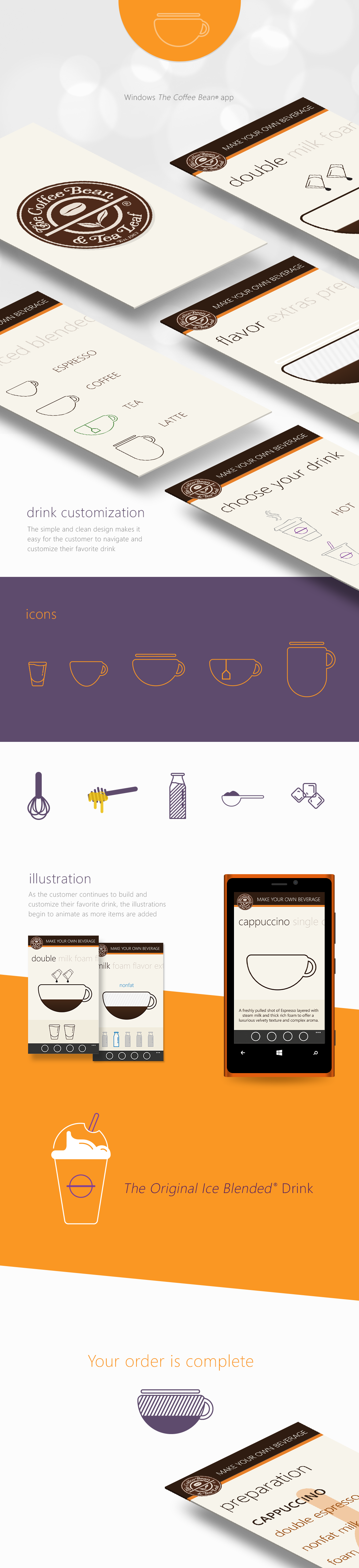 windows  app The Coffee Bean icons user interface Coffee Custom drink Display Layout