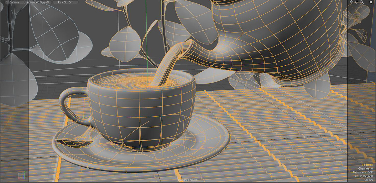 3D modo Luxology realista Fotografia relax chá tea Nature natureza