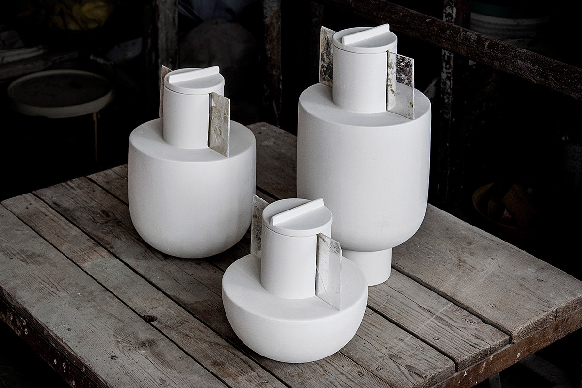 lapis specularis vases ceramic White transparent gypsum
