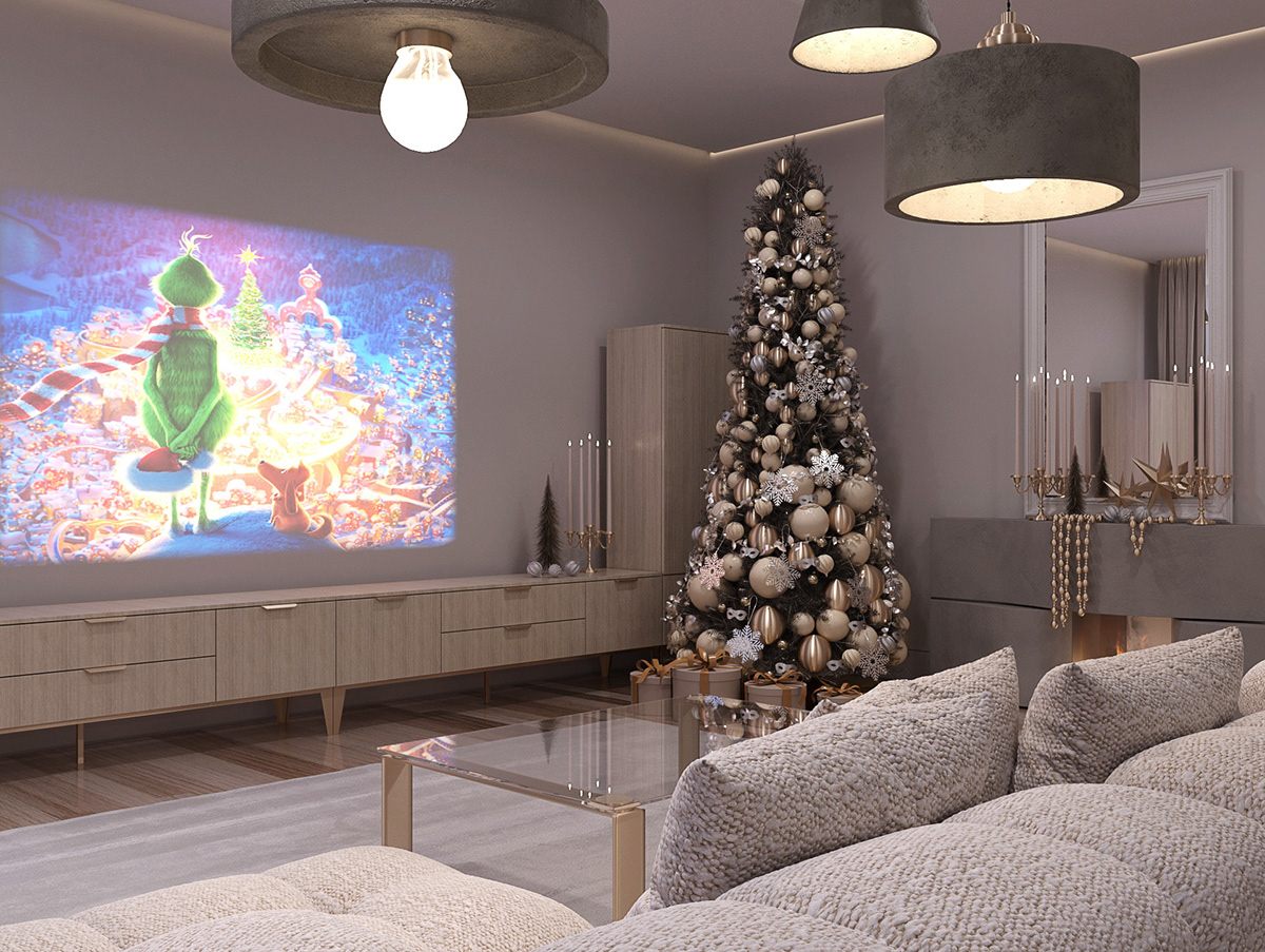 new year Christmas 3ds max Render visualization interior design  CGI corona 10