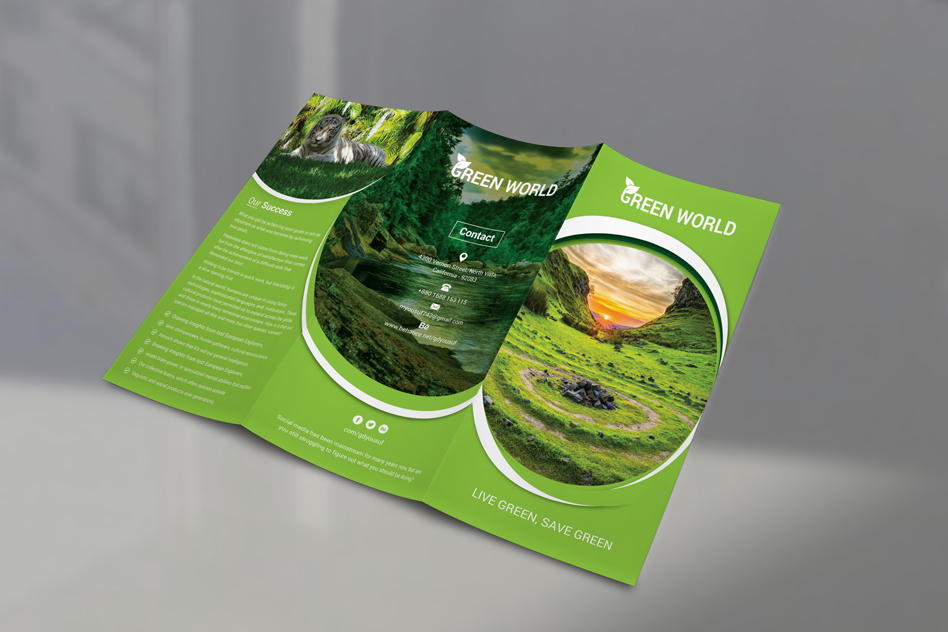 a4 brochure catalog CMYK design eco eco friendly ecologic geometric InDesign