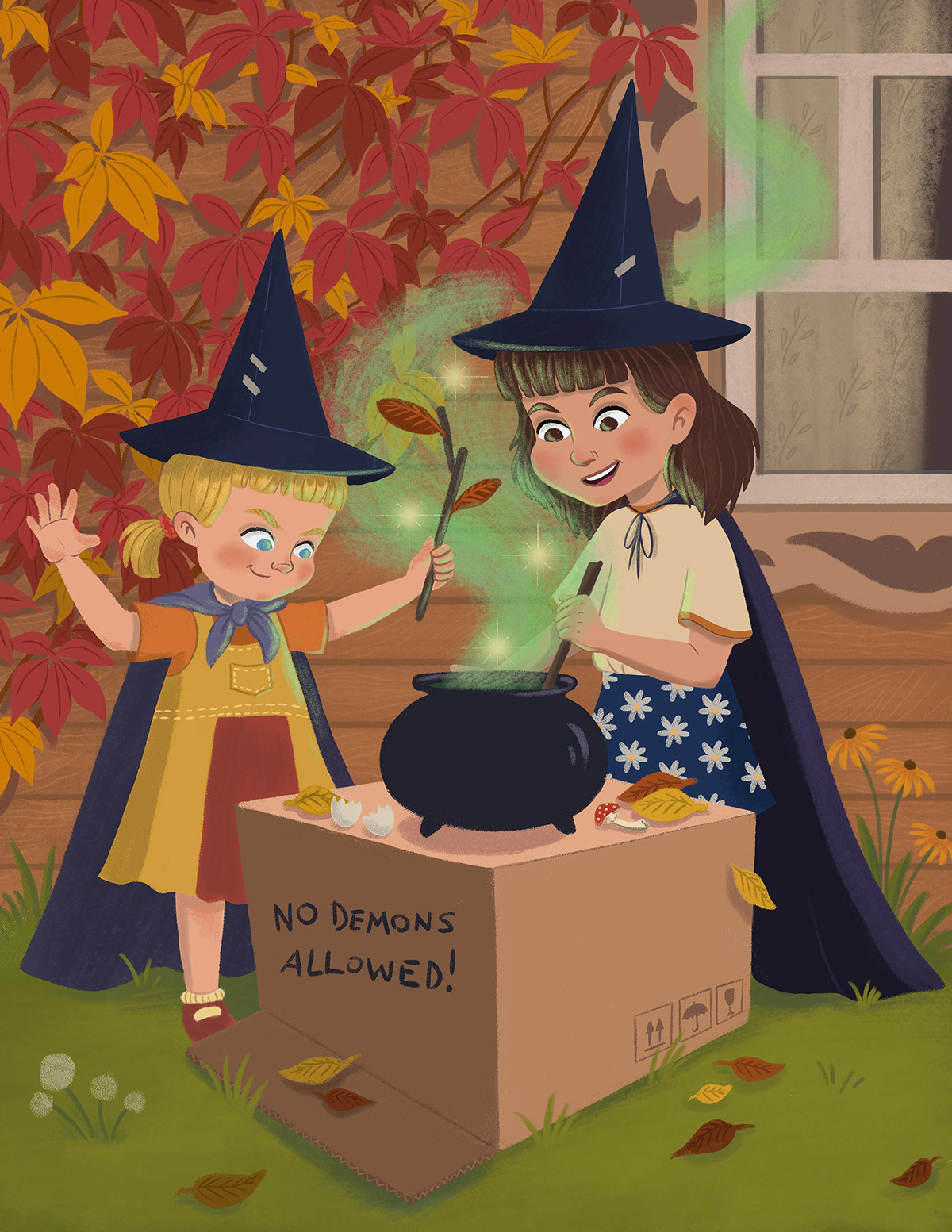 childhood children's book cute Fall ILLUSTRATION  kidlitart memories Picture book Sisters Witches