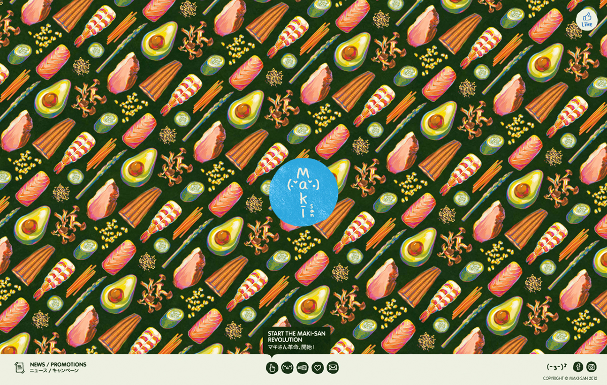 pattern interactive Food  japanese Maki-San FWA D&AD Cannes Design Lions One Show digital