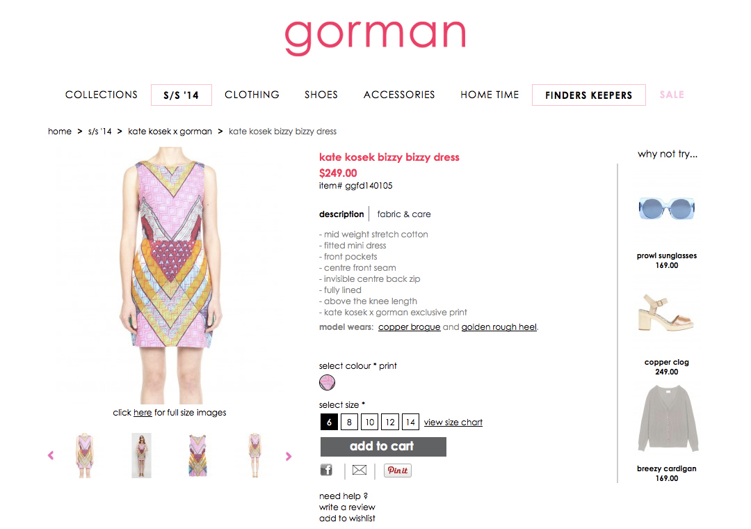 Gorman Size Chart