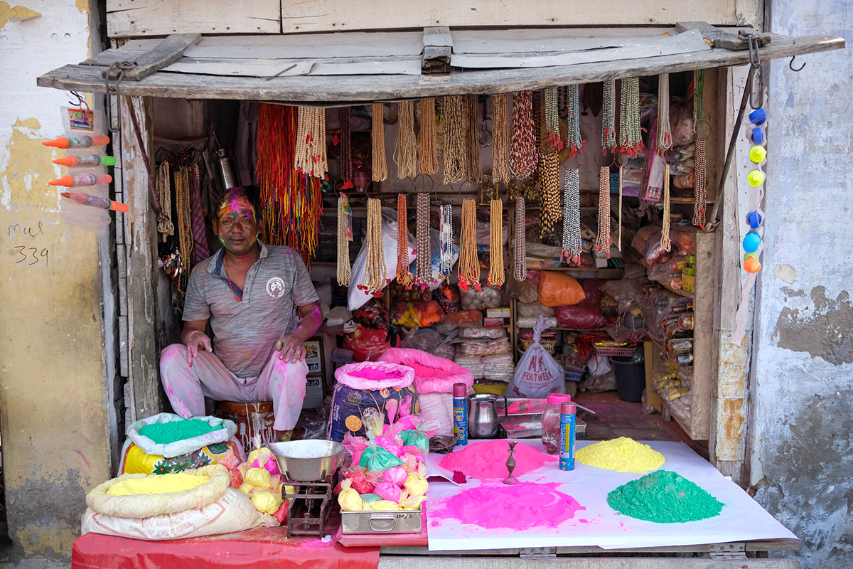 Holi street seller
