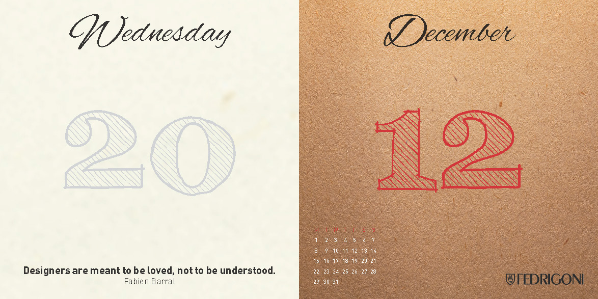 desktop calendar fedrigioni papers designers design quotes