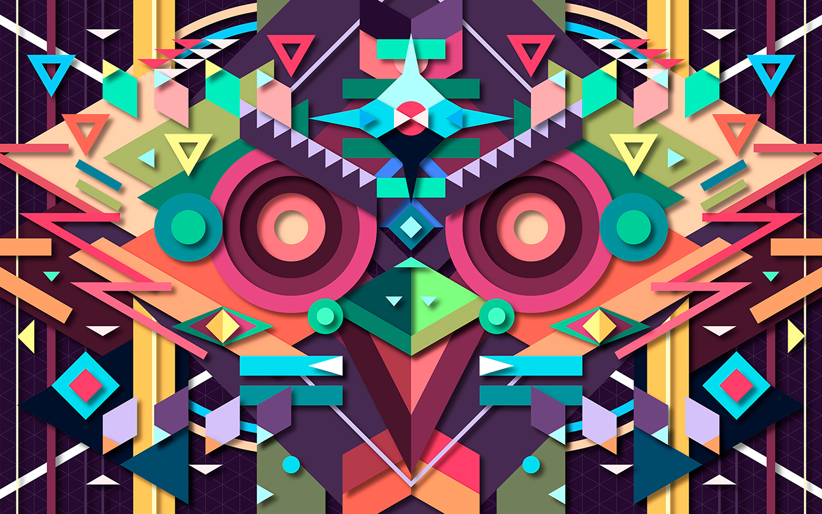 VJ  visuals  birds masks tribal geometric faces Patterns Colourful  birdmask aszyk resolume ableton