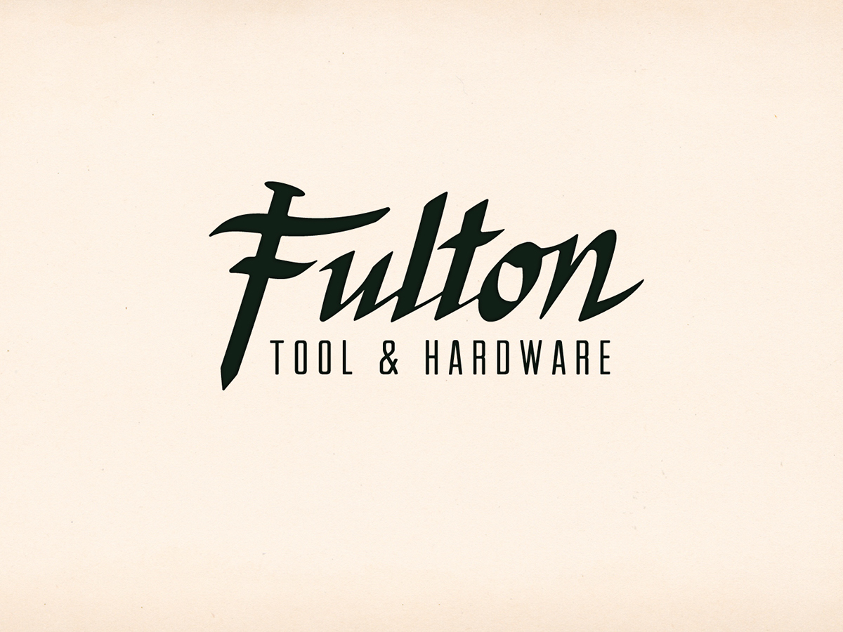 fulton tools tool hardware store shop California Sausalito BYU-I design logo lettering