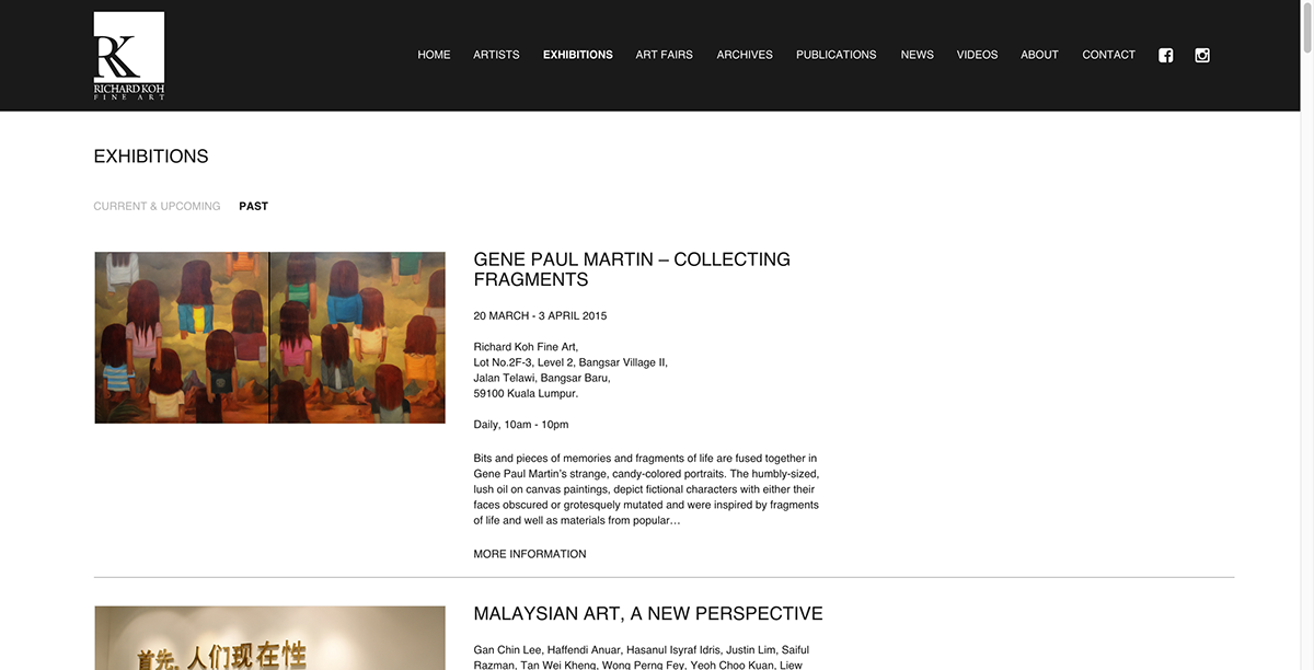 Richard Koh fine art wordpress bootstrap cms