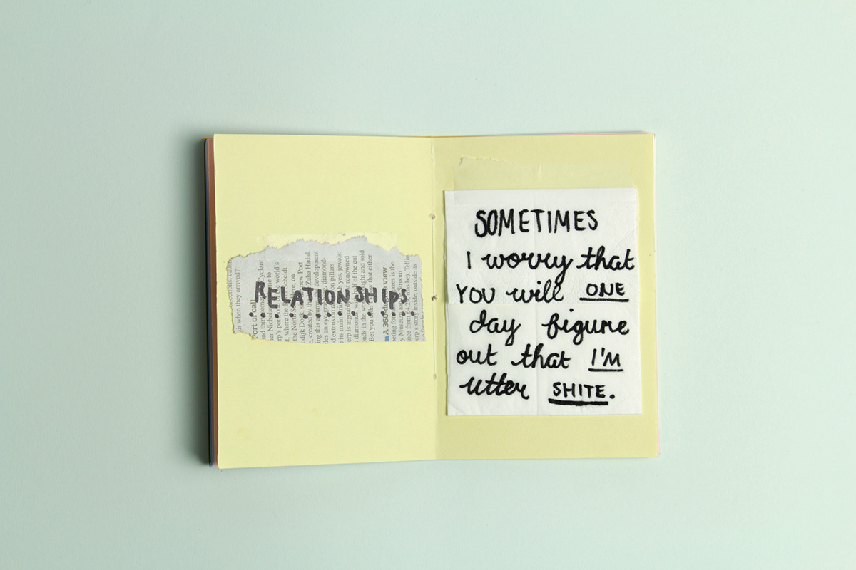anxiety mental health book handmade Worry personal handwritten final outcome