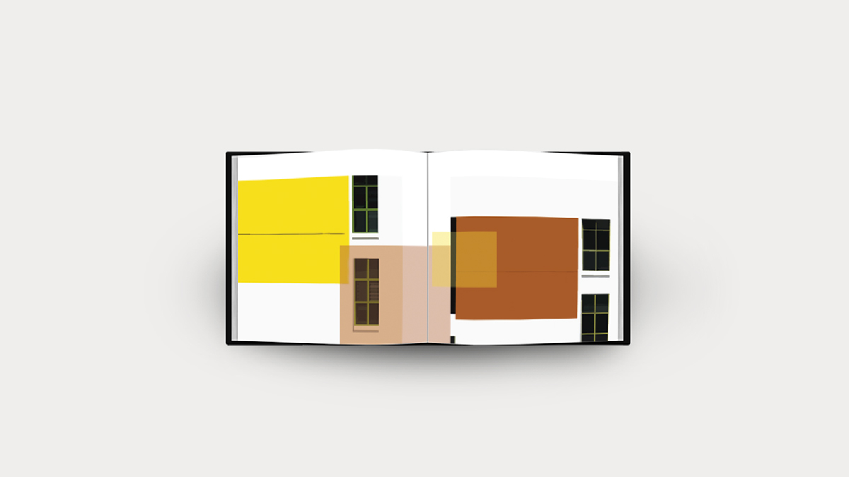 buildings Layout design publication Perspective view Angles crop elements geometrics shapes colours square minimal clean